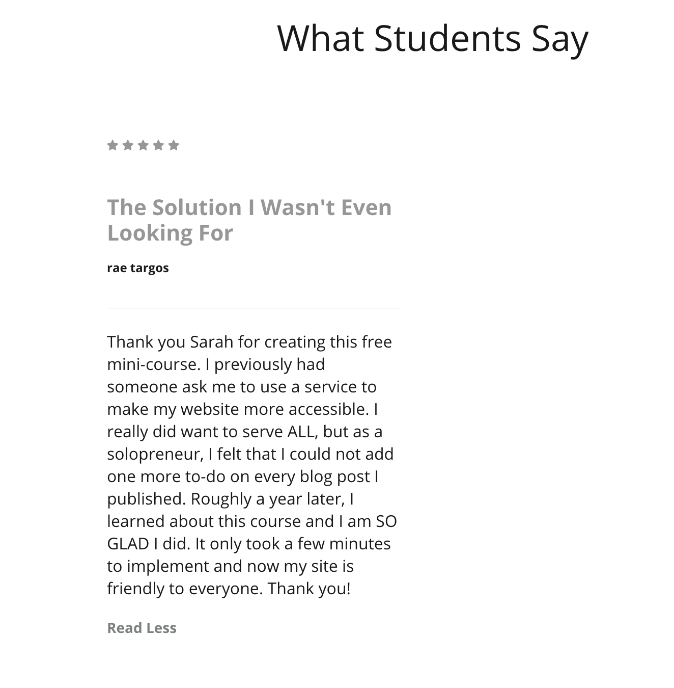 Student Testimonial