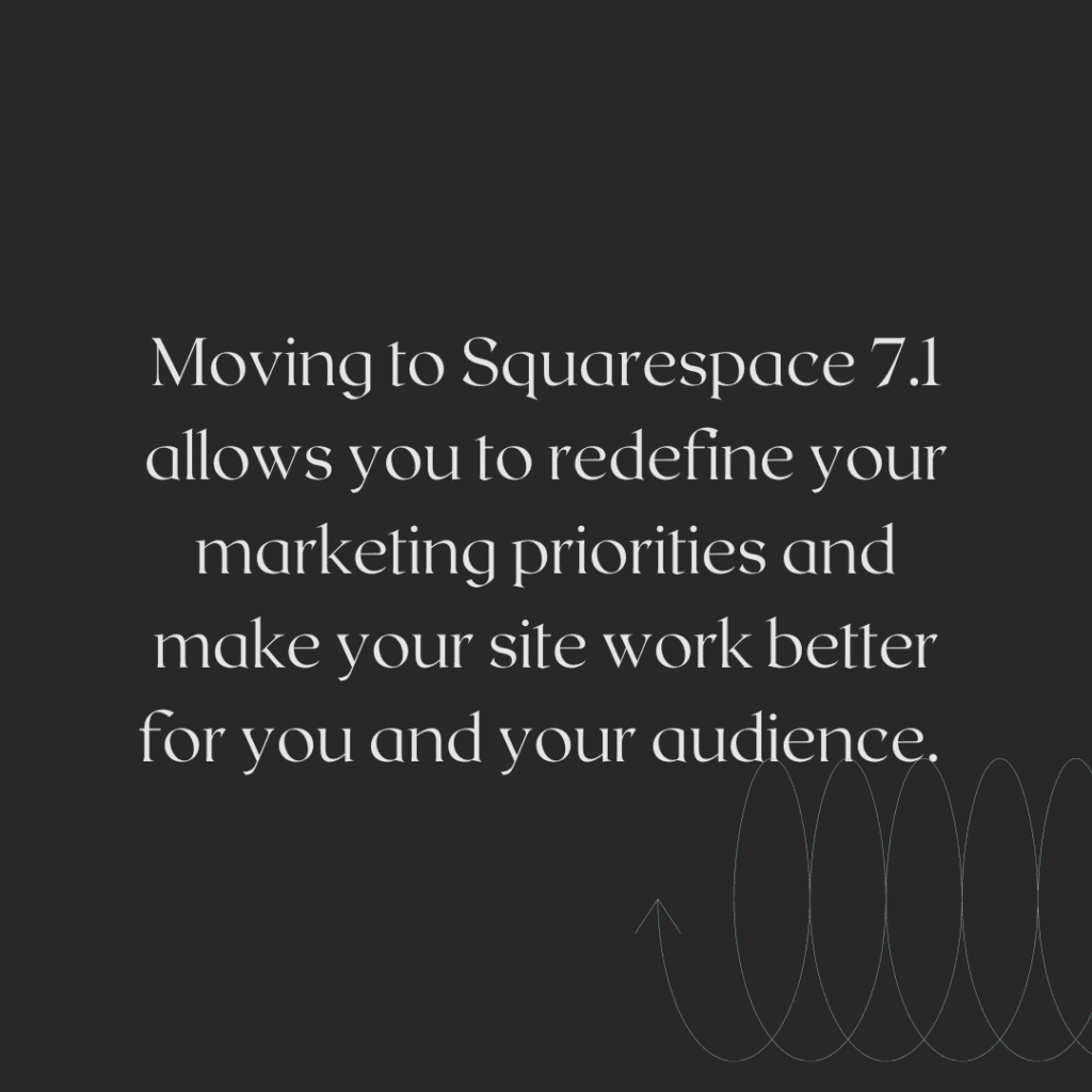 Moving to Squarespace 7.1 allows you to redefine your marketing priorities and make your site work better for you and your audience.