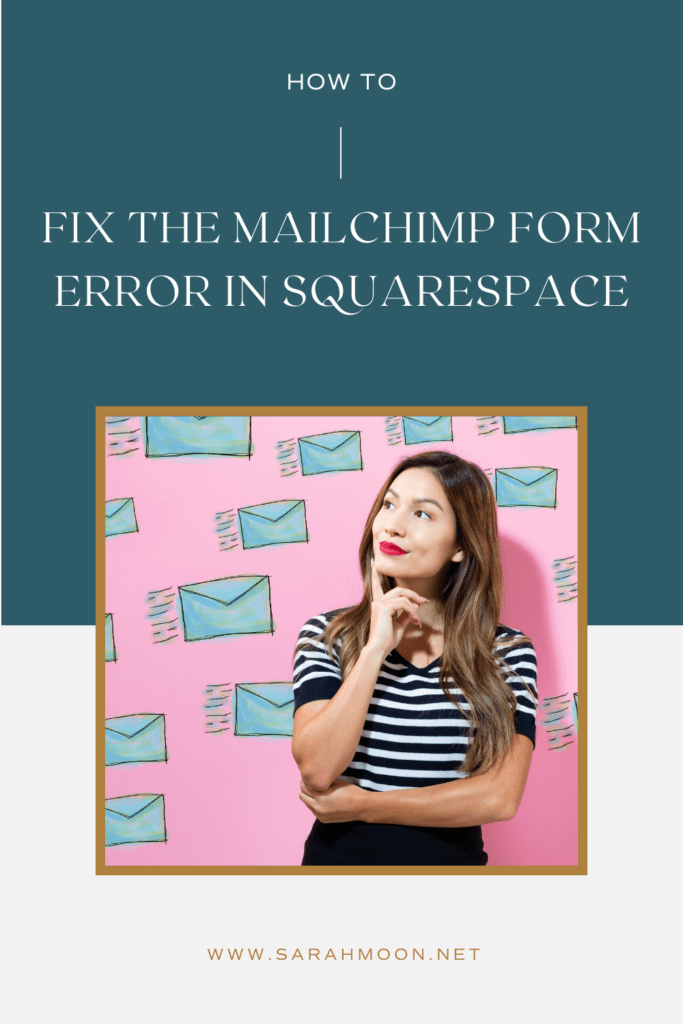 How to Fix the MailChimp Form Error in Squarespace - Graphic of Woman Thinking About Email